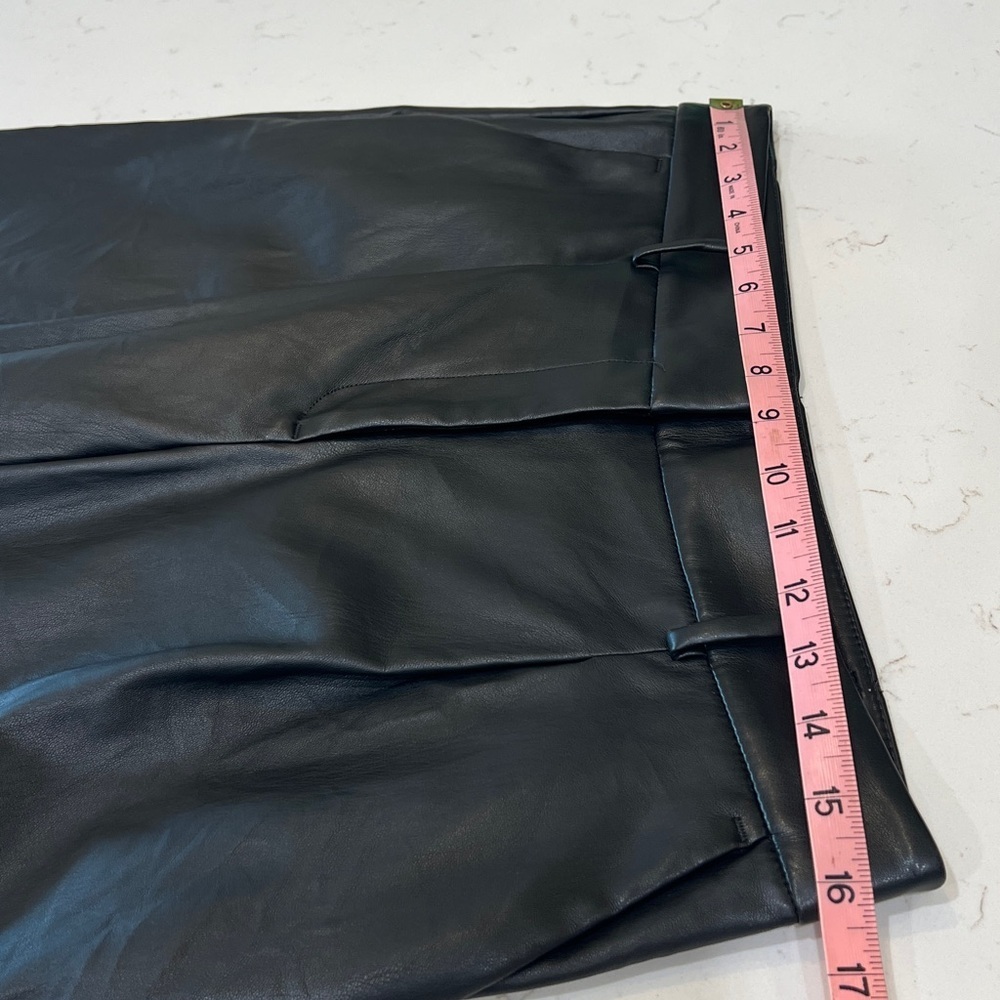 LOFT Faux Leather Pleated Front Pants Petite Size 8P - Picture 10 of 13